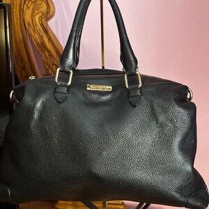 Versace Collection Black Satchel with Gold Accents